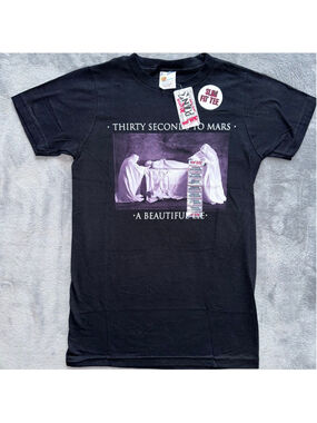 NOS Unisex Youth Medium Hot Topic SS Slim Fit TShirt Thirty Seconds To Mars Y2K